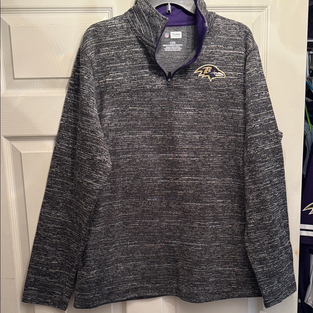 Men’s NFL Baltimore Ravens Charcoal Quarter-Zip Pullover - Brand New with Tags